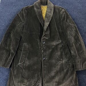 Vintage Mighty Mac Coat Mens 40 Green Corduroy Quilted Lined Overcoat Mac Cord